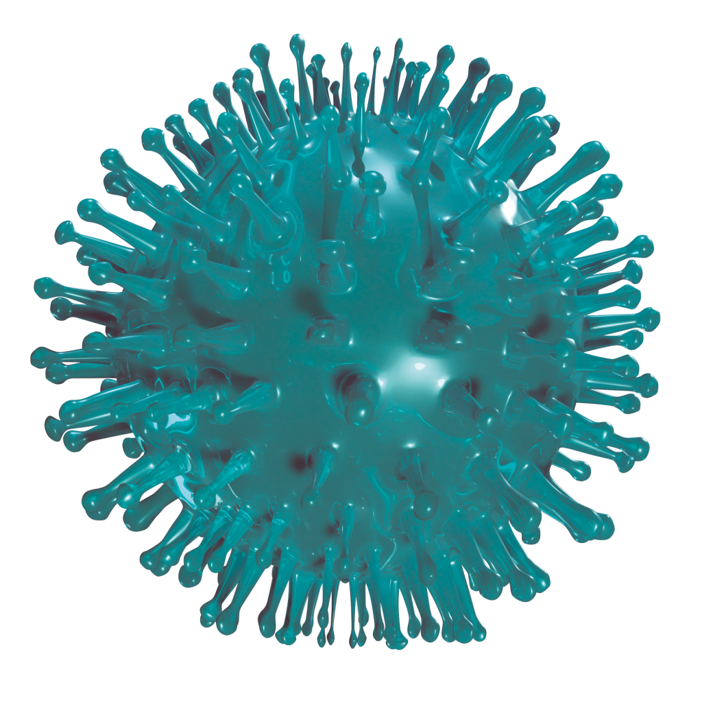 covid 19, virus réalisé en 3D sur blender